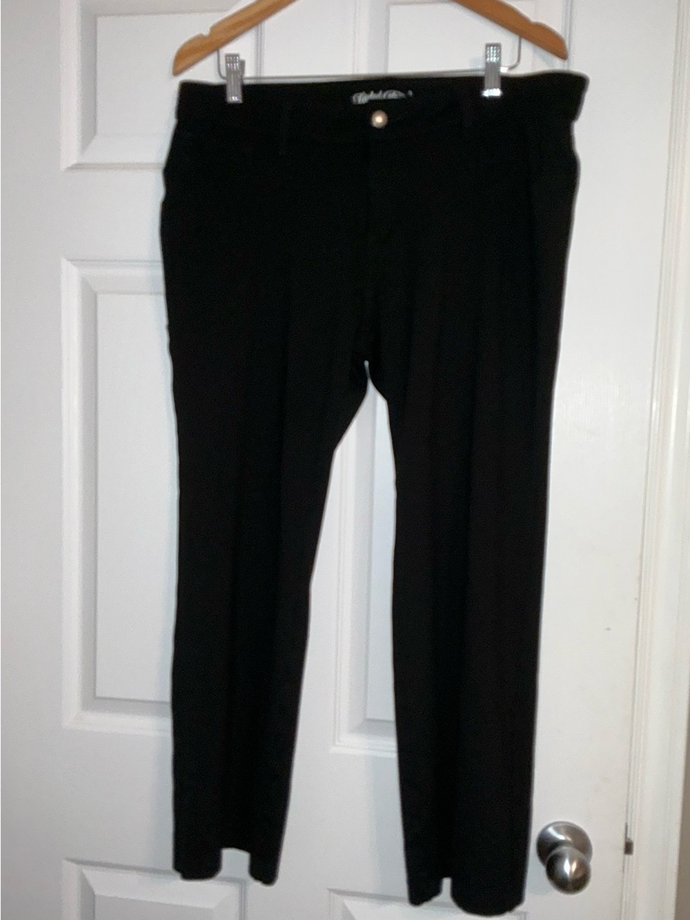Faded Glory Plus Sized Black Ponte Straight Leg Jeans